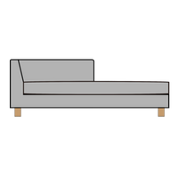 肘付寝椅子ユニットLサイズ<br>本体＋寝椅子シートクッション×1